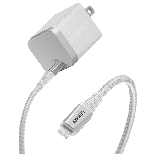 OtterBox Premium Pro Wall Charger 30W USB-C GaN w/USB-C to Lightning Cable 6ft 7880903